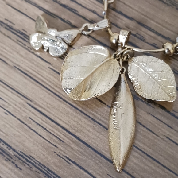 Monet Vintage Gold-tone Butterfly Charm Holder With Vintage Trifari Charms EUC - Picture 4 of 8